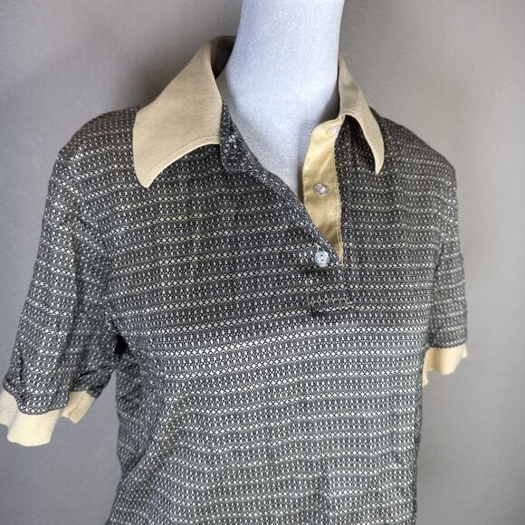 il migliore Shift Women Small Cotton Polo Vintage Black Gold Golf Knot Mod Retro - Picture 3 of 11